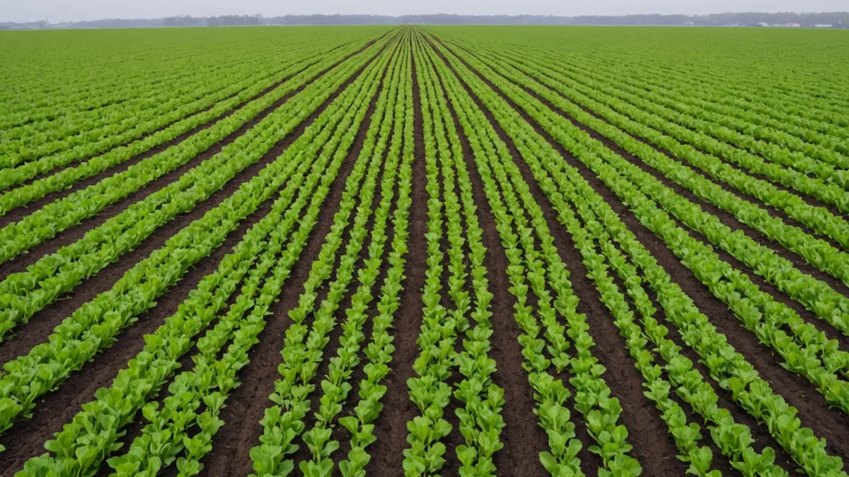 Early-spring row-crop field showing the pre-plant burndown window
