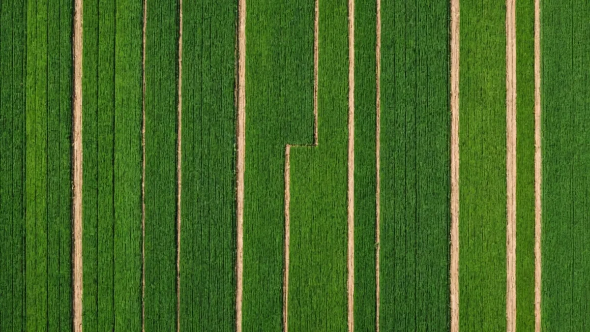 Satellite map of nitrogen-stressed zones in a corn field